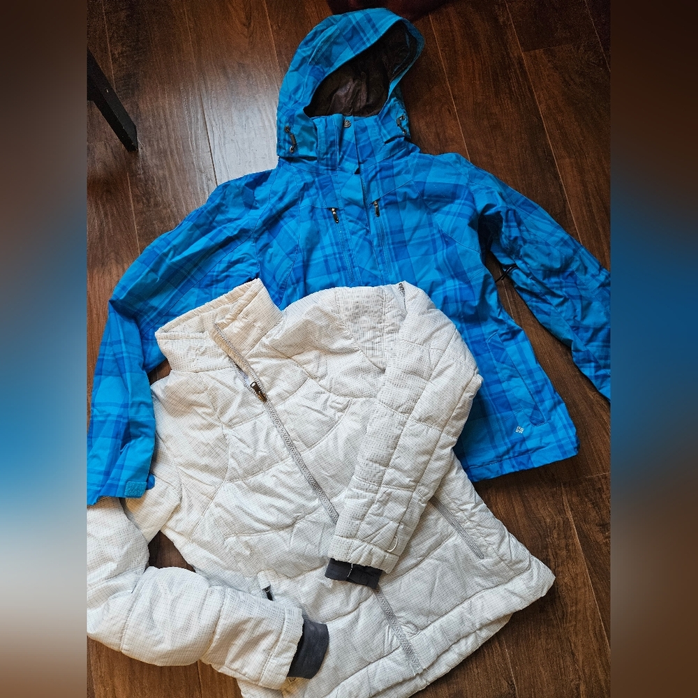 GIRLS Columbia 3-in-1 Omni Heat Coat Sz Large Blue Light Blue with Hood